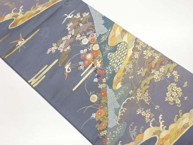 JAPANESE FUKURO OBI / WOVEN CRANE